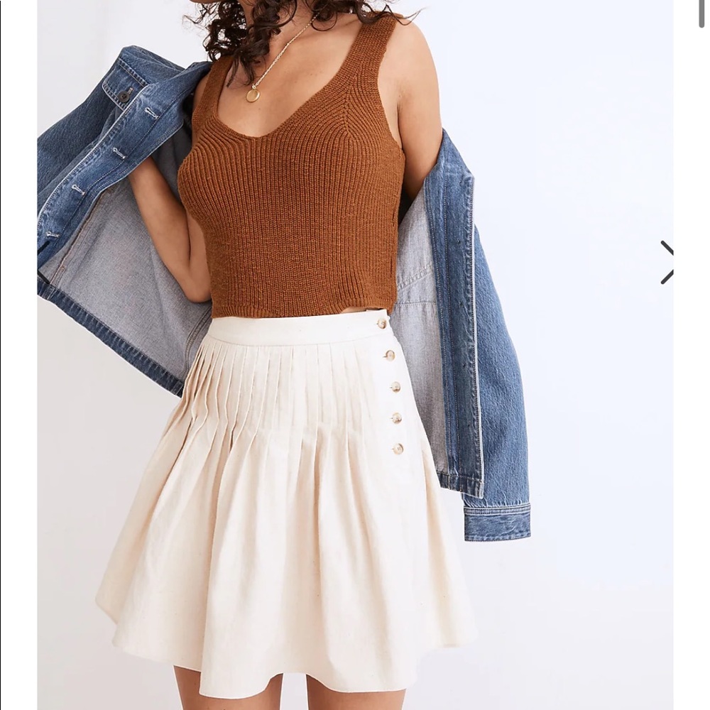 Madewell Hemp-Cotton Pintuck Full Mini Skirt